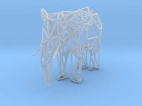 Low Poly Elephant in Clear Ultra Fine Detail Plastic