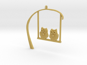 Owl Pendant in Tan Fine Detail Plastic