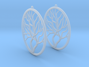 Tree Big Hoop Earrings 60mm in Clear Ultra Fine Detail Plastic