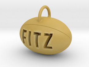 Personalize-able Rugby Ball Pendant in Tan Fine Detail Plastic