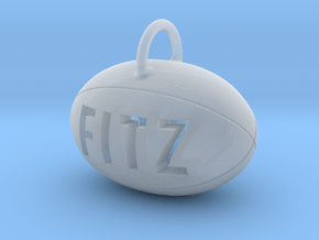 Personalize-able Rugby Ball Pendant in Clear Ultra Fine Detail Plastic