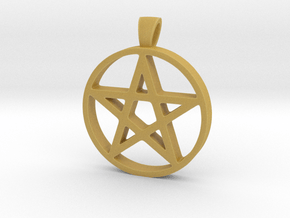 Pentagram Simple in Tan Fine Detail Plastic