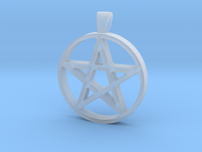 Pentagram Simple in Clear Ultra Fine Detail Plastic