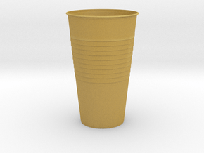 Mini Plastic Cup in Tan Fine Detail Plastic