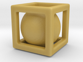 Ball In A Box in Tan Fine Detail Plastic
