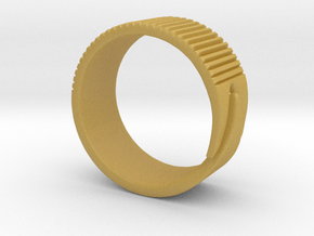 Rift Ring - EU Size 58 in Tan Fine Detail Plastic