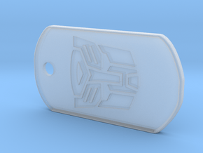 Autobot Dog Tag (Rimmed) in Clear Ultra Fine Detail Plastic