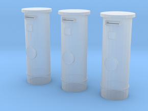3 Portuguese mailboxes (1:160) in Clear Ultra Fine Detail Plastic