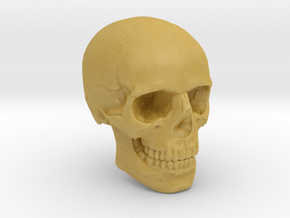 8mm 0.3in Human Skull for earring in Tan Fine Detail Plastic