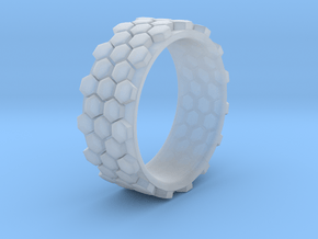 Hexagonal Ring - EU Size 58 in Clear Ultra Fine Detail Plastic