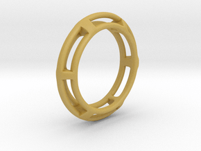 Pipe Ring - EU Size 62 in Tan Fine Detail Plastic