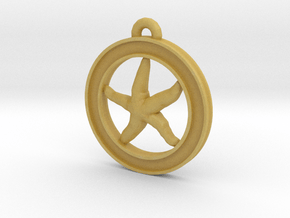 Starfish Circle-pendant in Tan Fine Detail Plastic