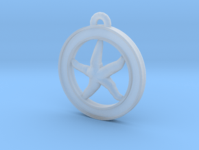 Starfish Circle-pendant in Clear Ultra Fine Detail Plastic
