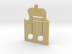 Music Pendant in Tan Fine Detail Plastic