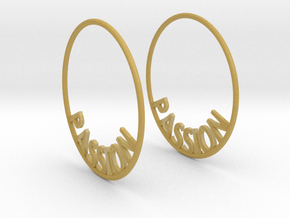 Custom Hoop Earrings - Passion 40mm in Tan Fine Detail Plastic