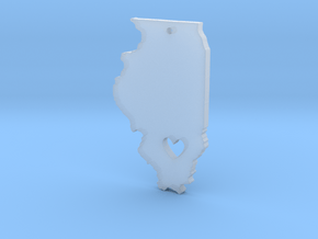 I heart Illinois Pendant in Clear Ultra Fine Detail Plastic