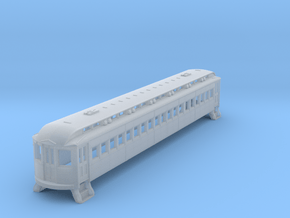 N Scale L&WV Long Steel Coach body shell in Clear Ultra Fine Detail Plastic