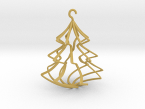 Wireframe Christmas Tree in Tan Fine Detail Plastic