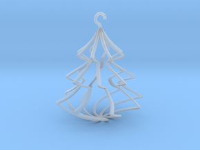 Wireframe Christmas Tree in Clear Ultra Fine Detail Plastic