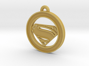 Clasic Superman Circle-pendant in Tan Fine Detail Plastic