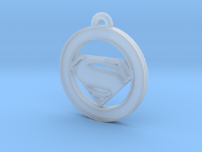 Clasic Superman Circle-pendant in Clear Ultra Fine Detail Plastic