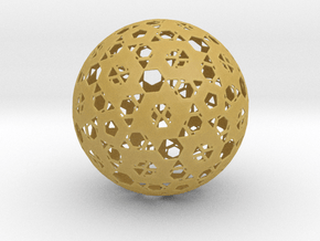 Hexa Mesh Sphere in Tan Fine Detail Plastic