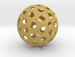 Hexagonal Weave Sphere in Tan Fine Detail Plastic