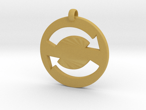 Refresh Sign Pendant, 3mm thick. in Tan Fine Detail Plastic