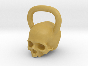 Kettlebell Skull Pendant .75 Scale in Tan Fine Detail Plastic