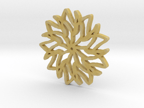 Floral Snowflake Pendant in Tan Fine Detail Plastic