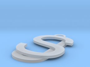 Overlaid Letter Charm in Clear Ultra Fine Detail Plastic