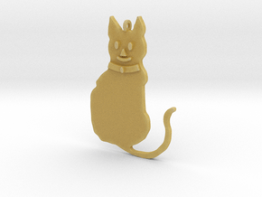Cat Pendant in Tan Fine Detail Plastic