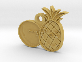 Love Fruits Carved Pedant in Tan Fine Detail Plastic