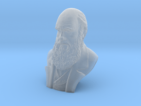 Charles Darwin 6" Bust in Clear Ultra Fine Detail Plastic