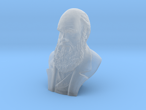 Charles Darwin 2" Bust in Clear Ultra Fine Detail Plastic