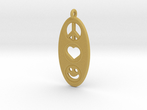 Peace Love Happiness in Tan Fine Detail Plastic