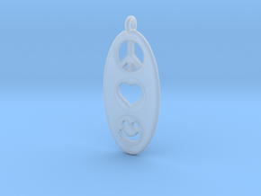 Peace Love Happiness in Clear Ultra Fine Detail Plastic