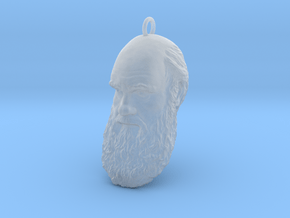 Charles Darwin 1" Head, Pendant, Ear Ring, Charm,  in Clear Ultra Fine Detail Plastic