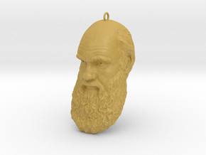 Charles Darwin 6" Head with Hanger, Ornament in Tan Fine Detail Plastic