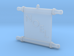Ornament, Scroll, Noel in Clear Ultra Fine Detail Plastic