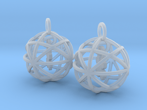 Clover in a Sphere Earrings in Clear Ultra Fine Detail Plastic