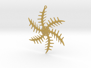 Ornament, Snowflake 001 in Tan Fine Detail Plastic