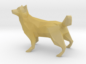 Low Poly Husky [4cm Tall] [Fully Solid] in Tan Fine Detail Plastic