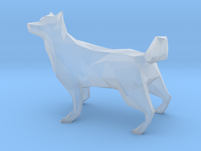 Low Poly Husky [4cm Tall] [Fully Solid] in Clear Ultra Fine Detail Plastic