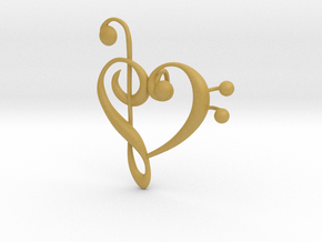 Love Of Music Pendant in Tan Fine Detail Plastic