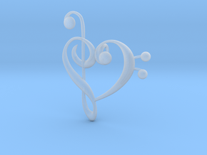 Love Of Music Pendant in Clear Ultra Fine Detail Plastic