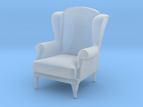 Miniature 1:48 Wingback Chair in Clear Ultra Fine Detail Plastic