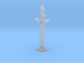 Pixel Art Sword And Stand in Clear Ultra Fine Detail Plastic