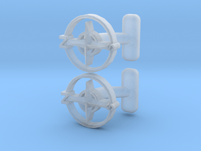 Compass Cufflinks, Part of the NEW Nautical Collec in Clear Ultra Fine Detail Plastic