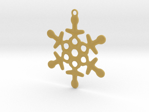 Ornament, Snowflake 003 in Tan Fine Detail Plastic